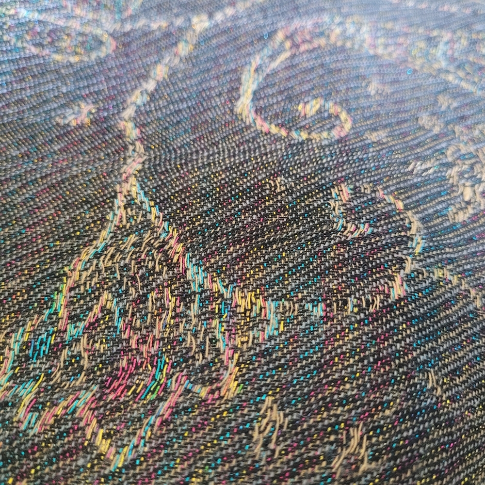 Multicolor Shimmer Paisley Patterned Fringed Scar… - image 8